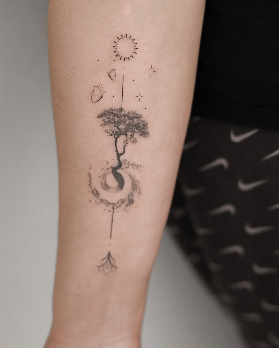 Elegant Minimalist Tree of Life Tattoo Design