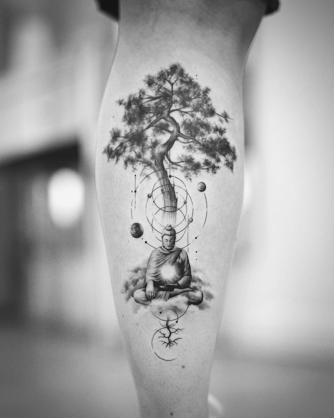 Meditative vibes through intricate tattoo artistry