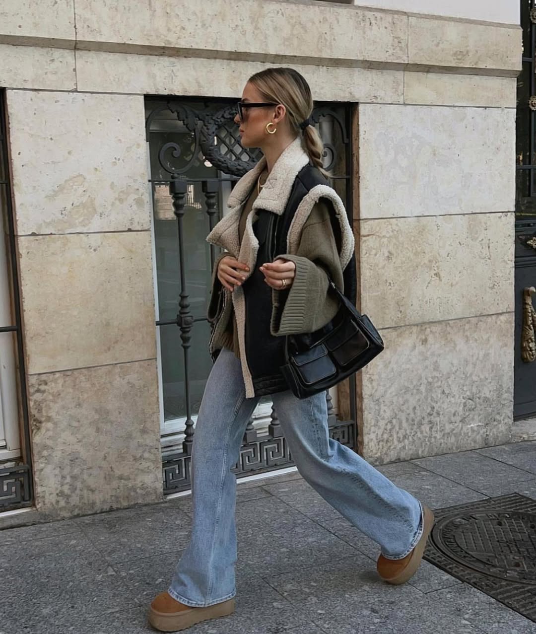 Chic layered vest outfit for street style