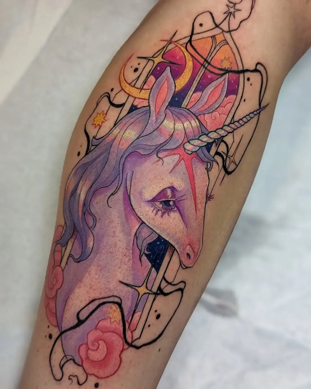 Stunning Unicorn Tattoo with Enchanting Colors
