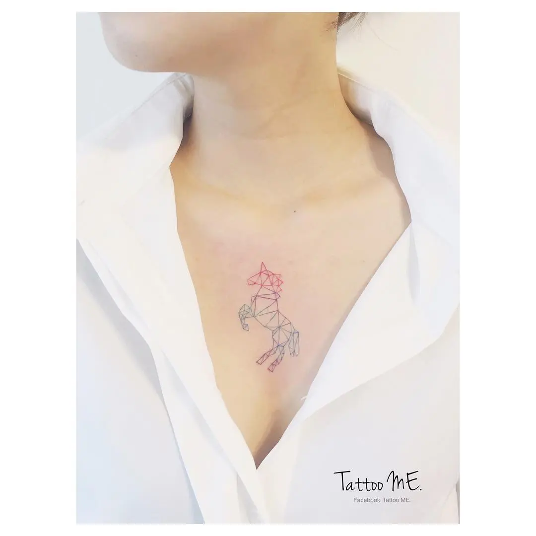 Geometric Unicorn Ink: Whimsical & Magical