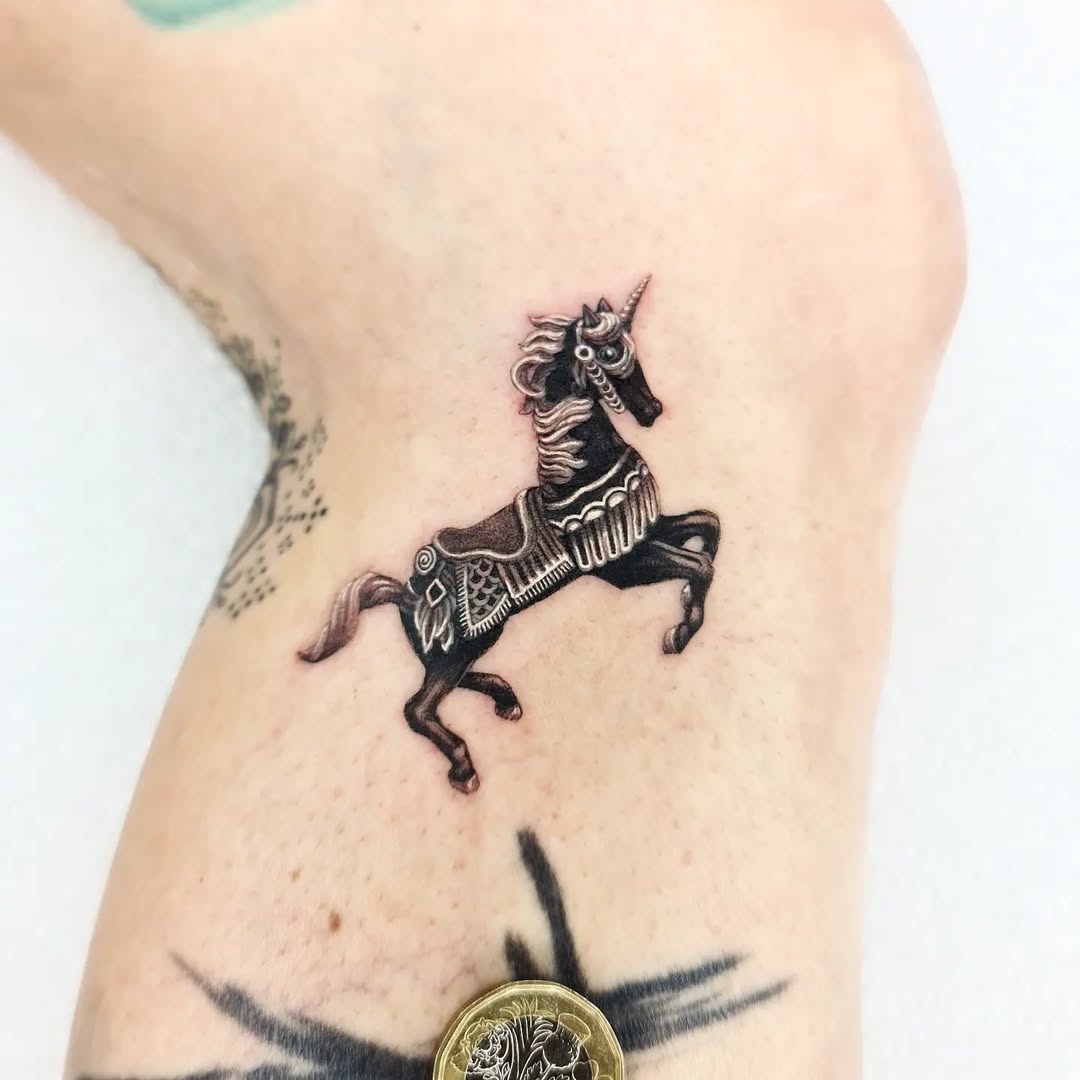 Stunning Unicorn Tattoo in Unique Style