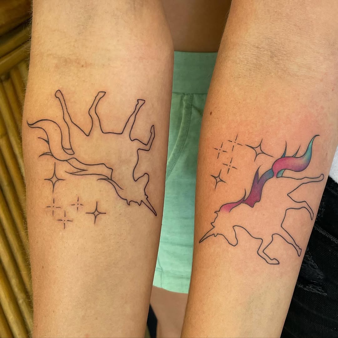 Whimsical unicorn tattoos with magical vibes