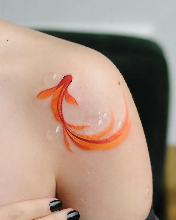 Elegant koi fish tattoo with vivid colors