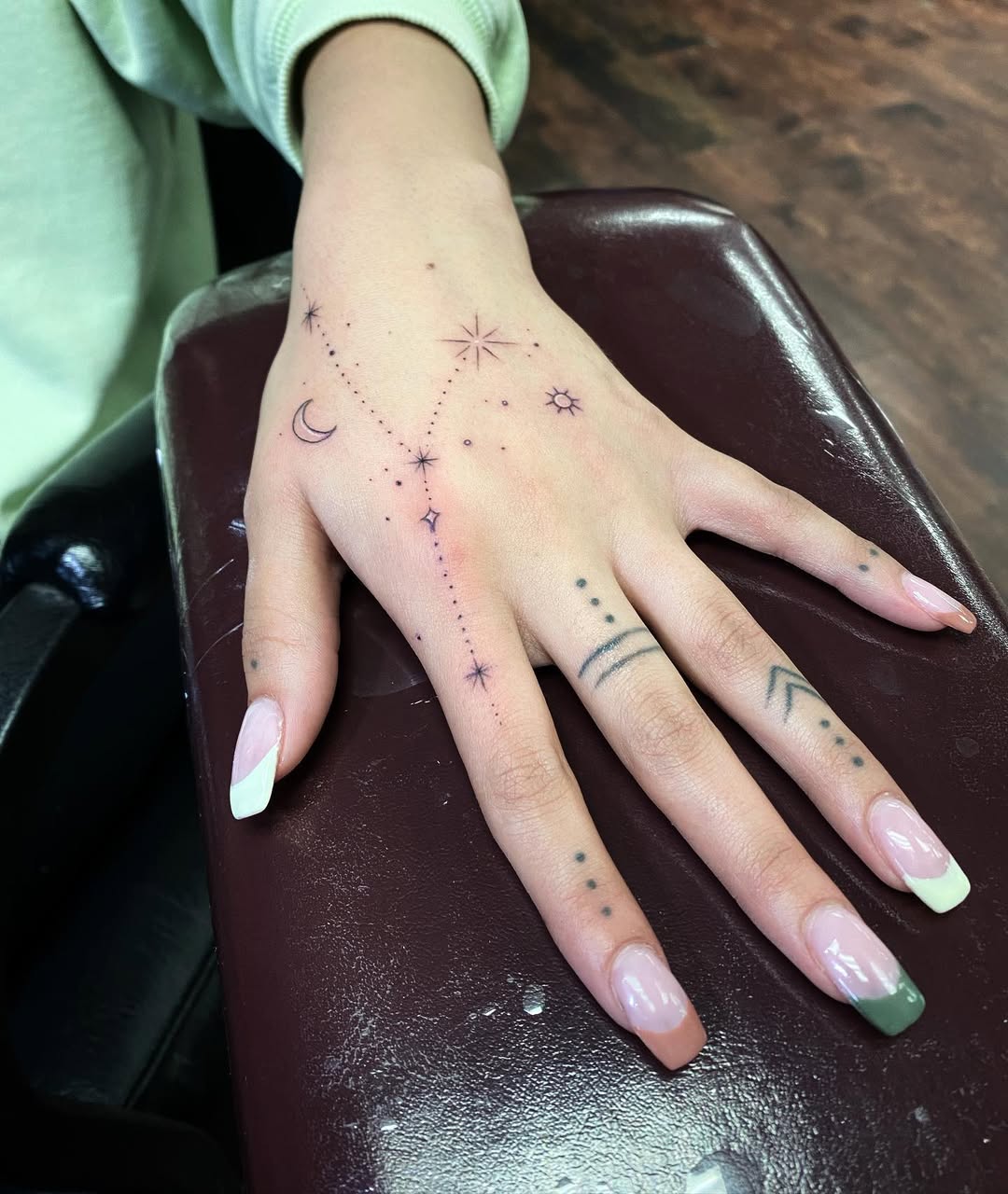 Celestial Virgo Constellation Hand Tattoos