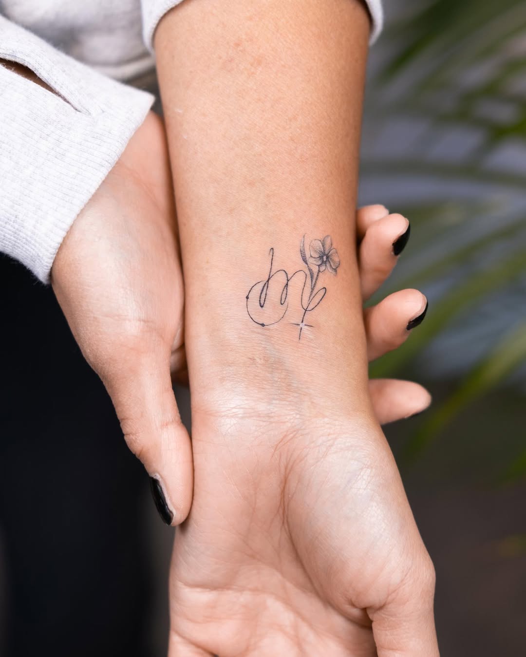 Minimalist Virgo Tattoo with Floral Design