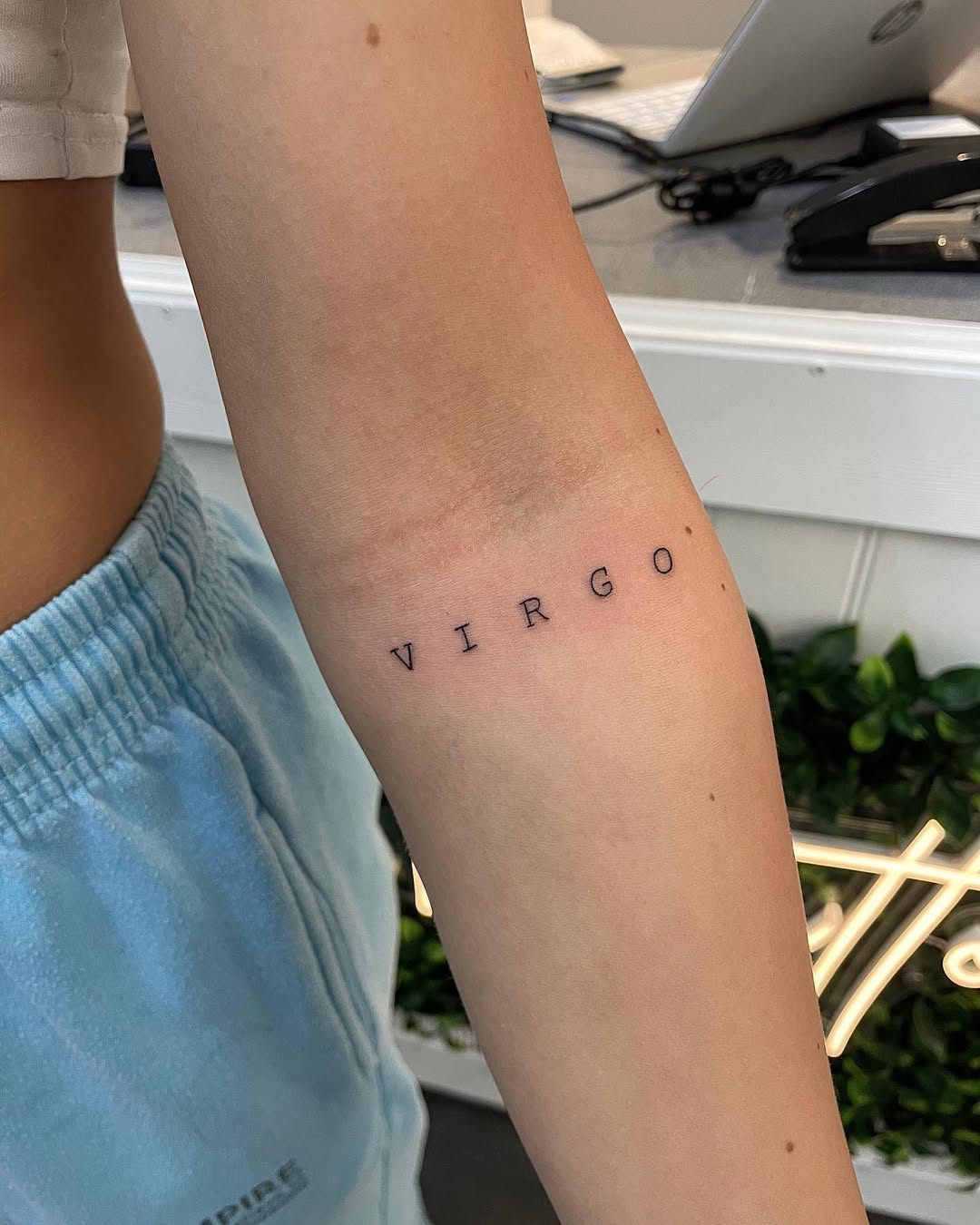 Sleek Virgo Tattoo for Minimalist Vibes