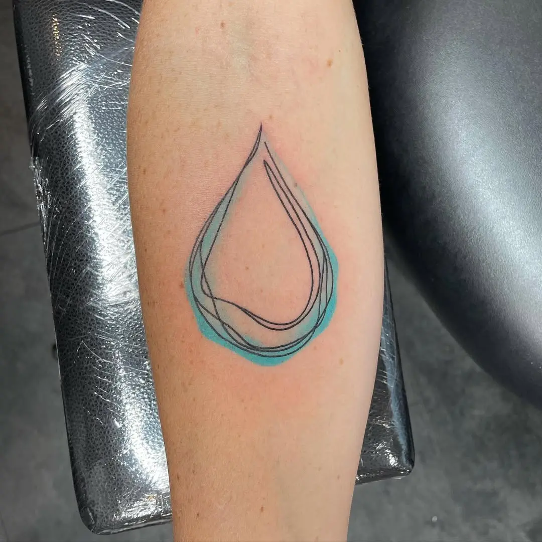 Minimalistic Water Droplet Tattoo Design