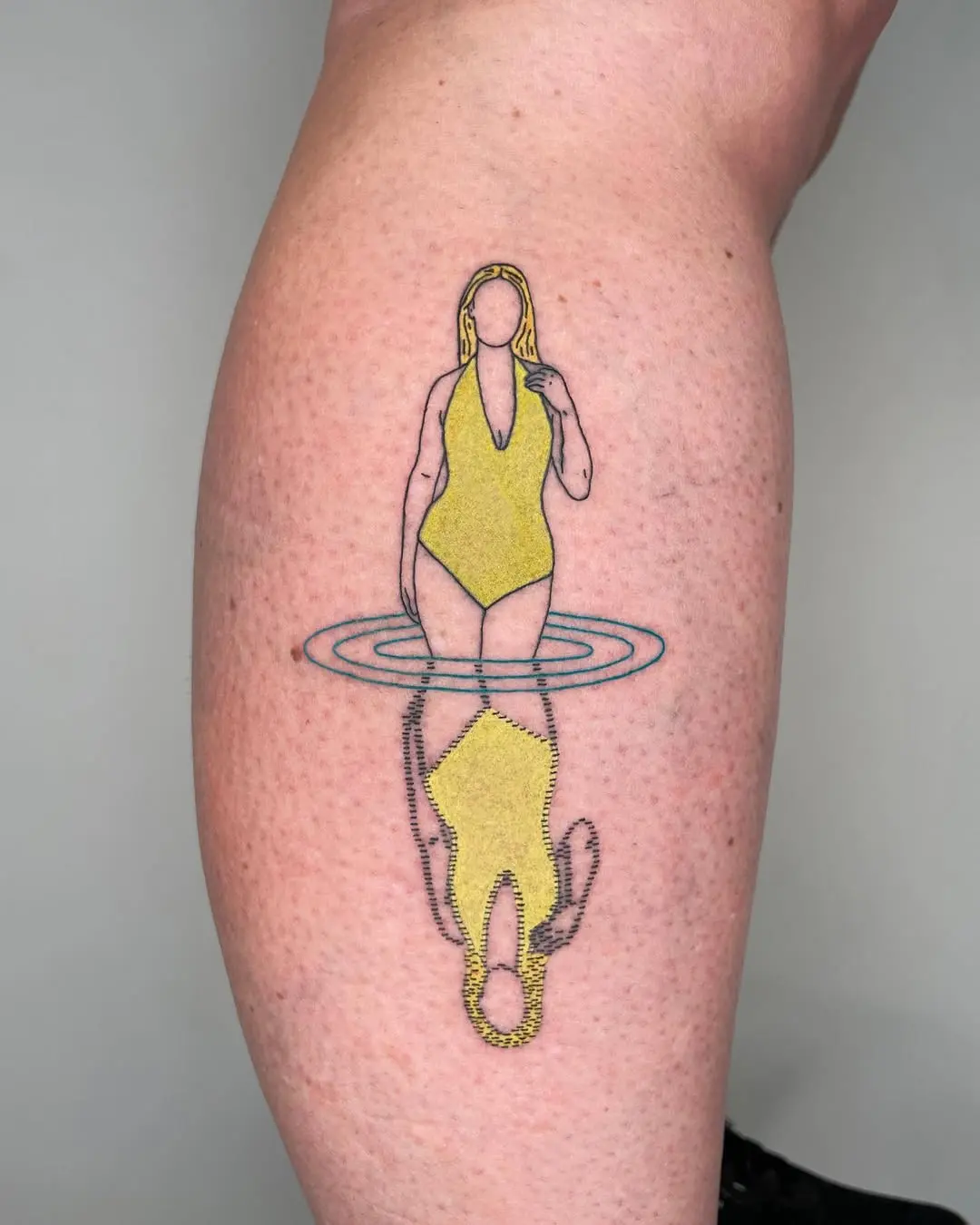 Stylish water reflection tattoo design