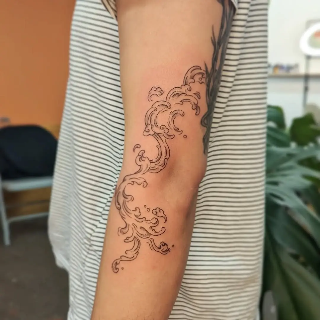 Elegant swirls reminiscent of ocean waves