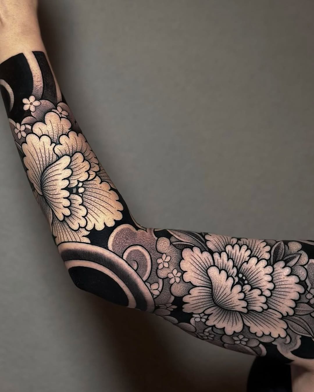 Elegant floral design in bold black ink