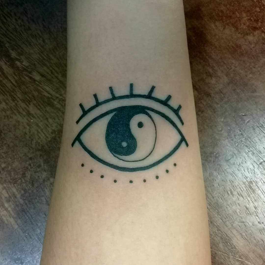 Harmonious Yin Yang Eye Tattoo Design