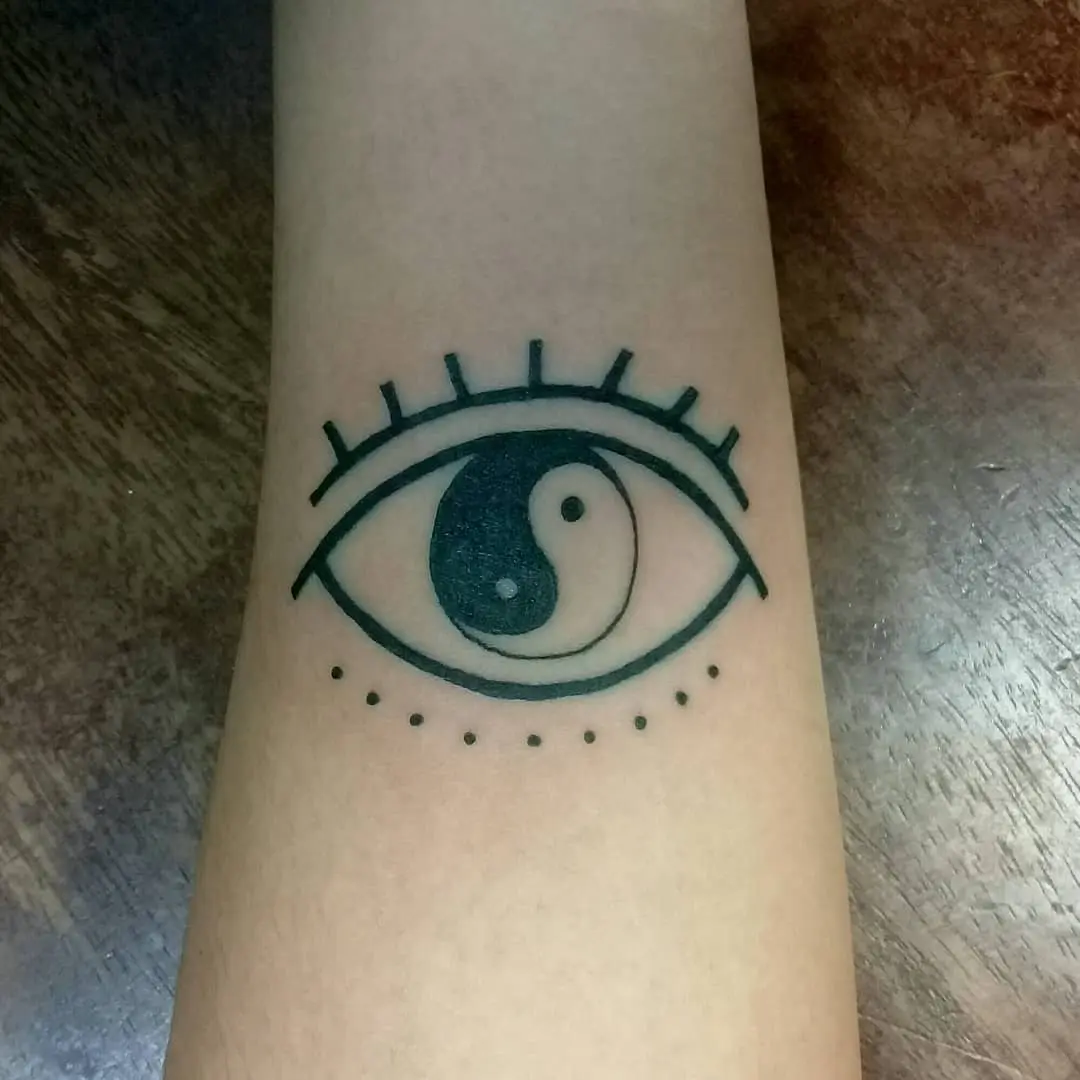 Harmonious Yin Yang Eye Tattoo Design