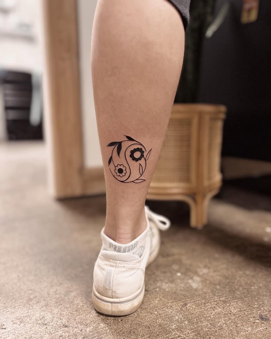 Elegant Yin Yang Fish Tattoo Design