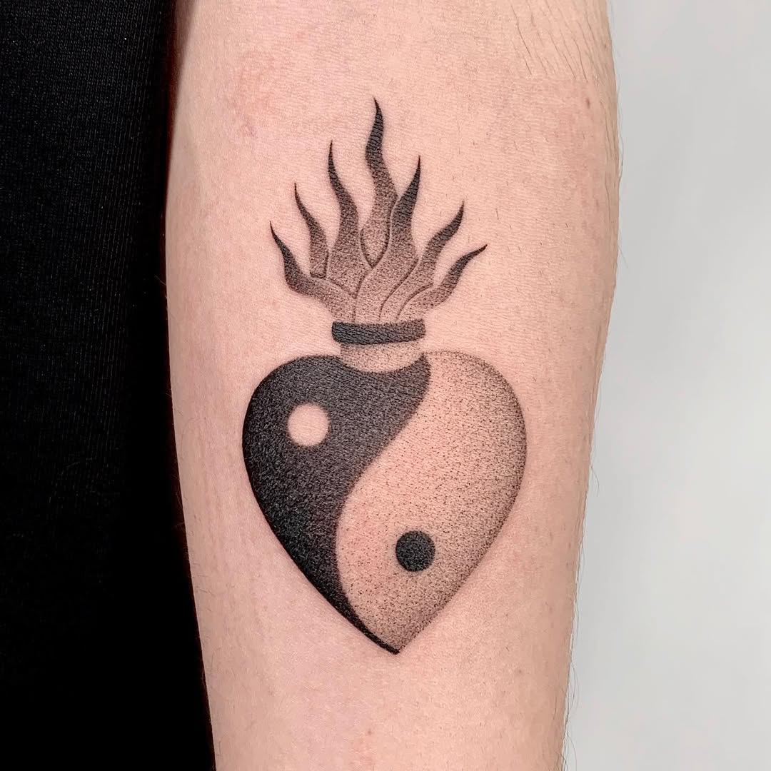 A unique twist on classic yin yang tattoos