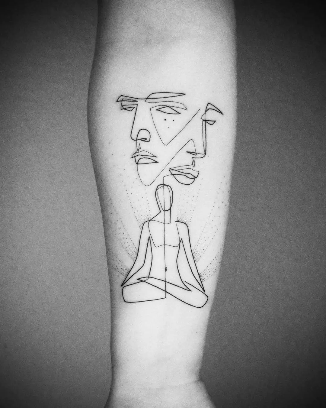 Elegant line work captures yoga and mindfulness essence