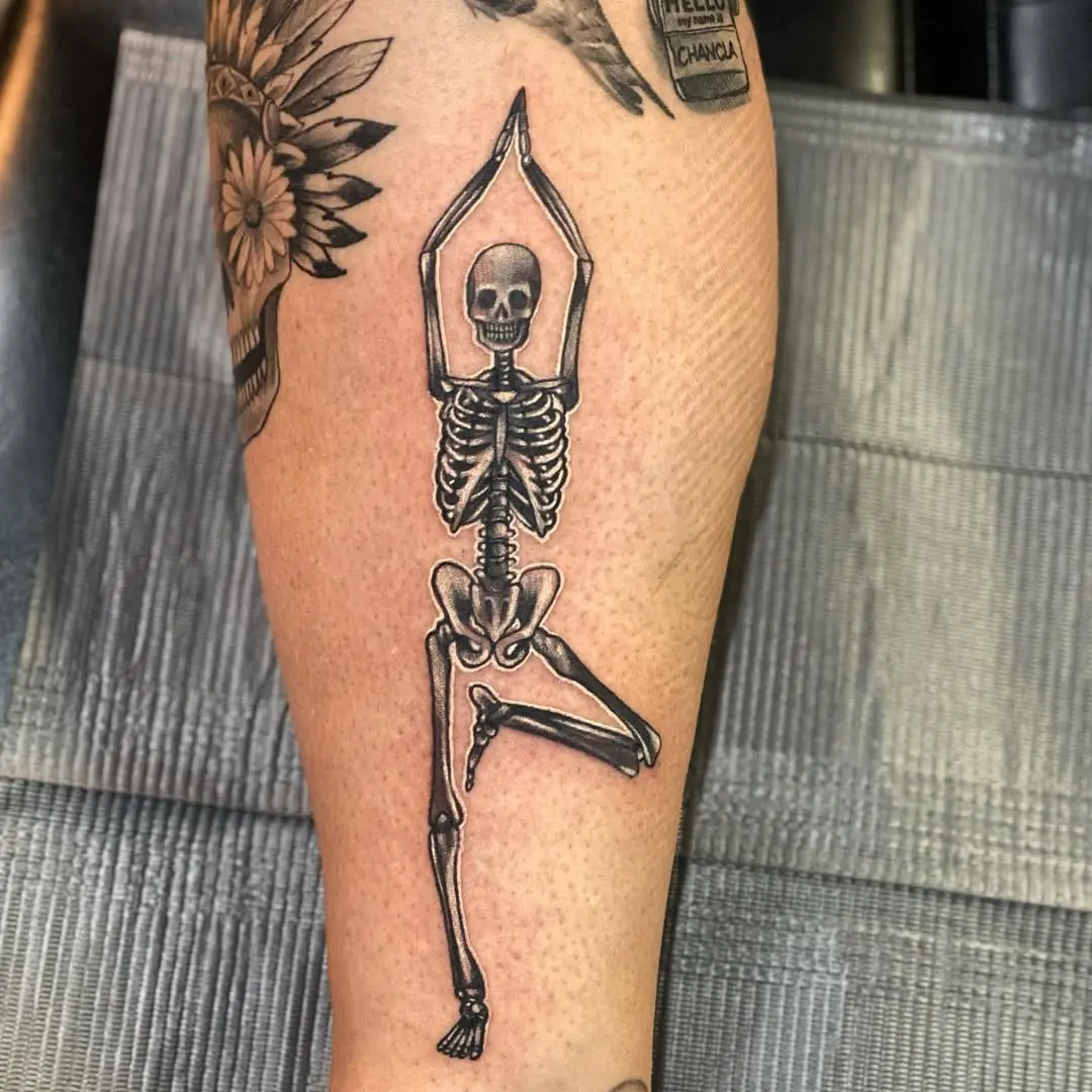 Skeleton in Yoga Pose for Unique Style