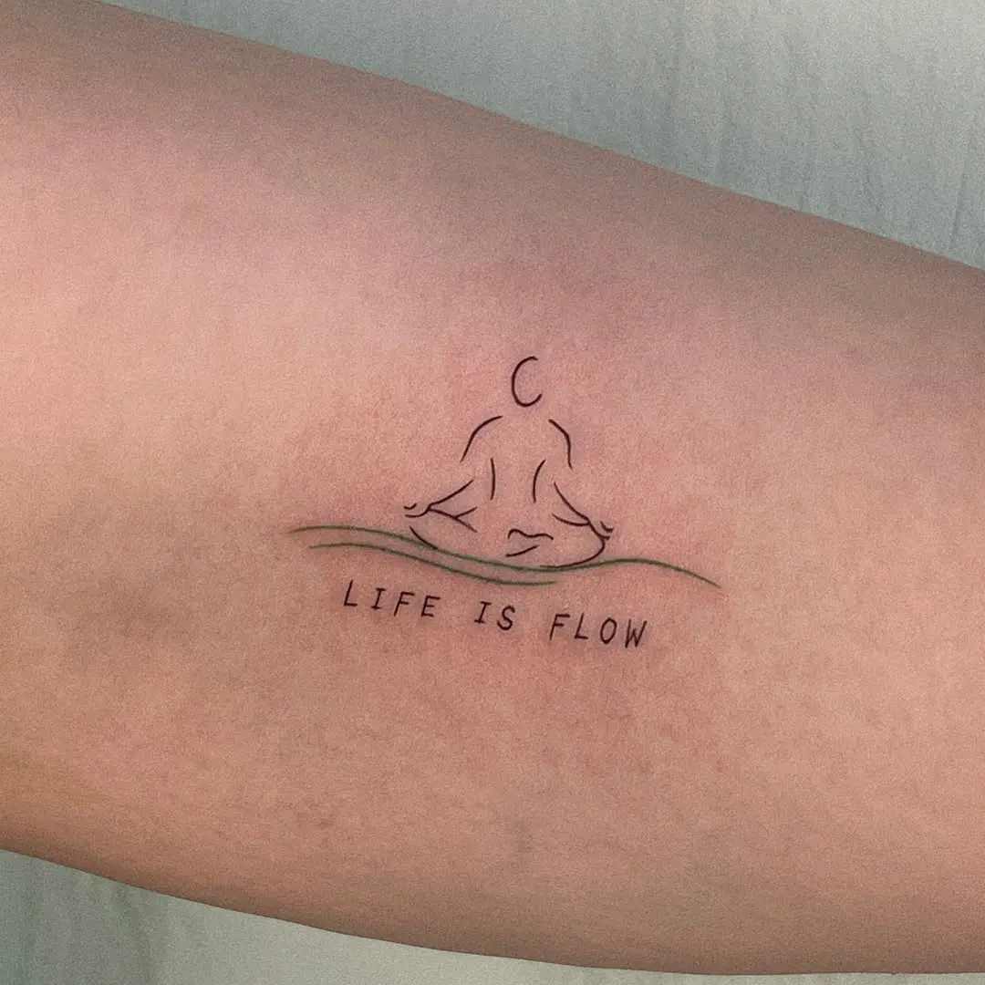 Minimalist tattoo embodying inner peace