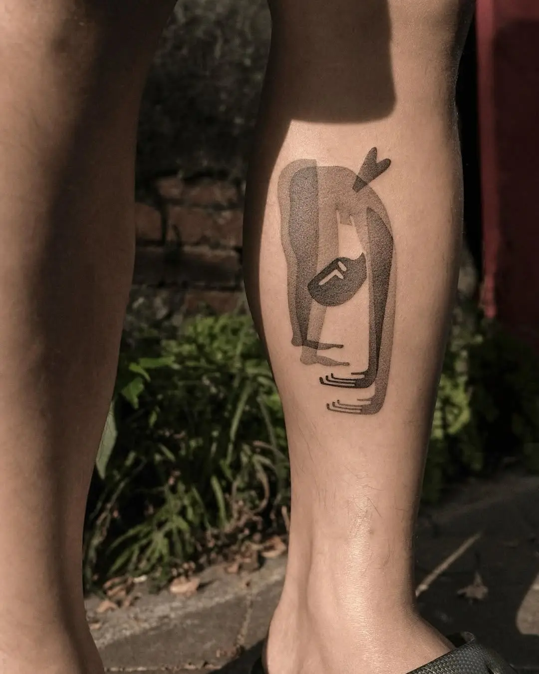 Minimalist yoga tattoo in a unique style