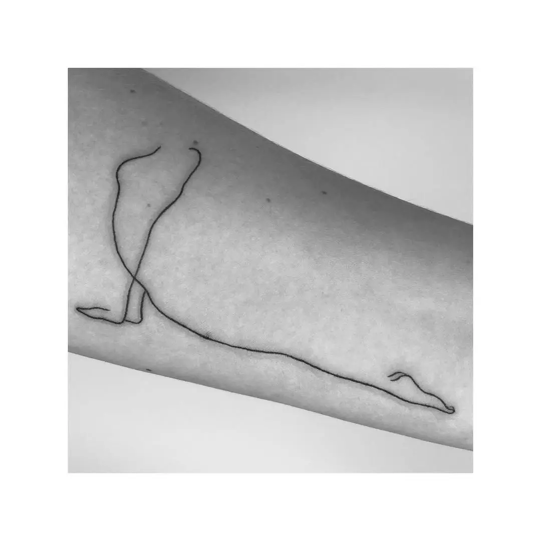 Stunning Minimalist Yoga Pose Tattoo Design