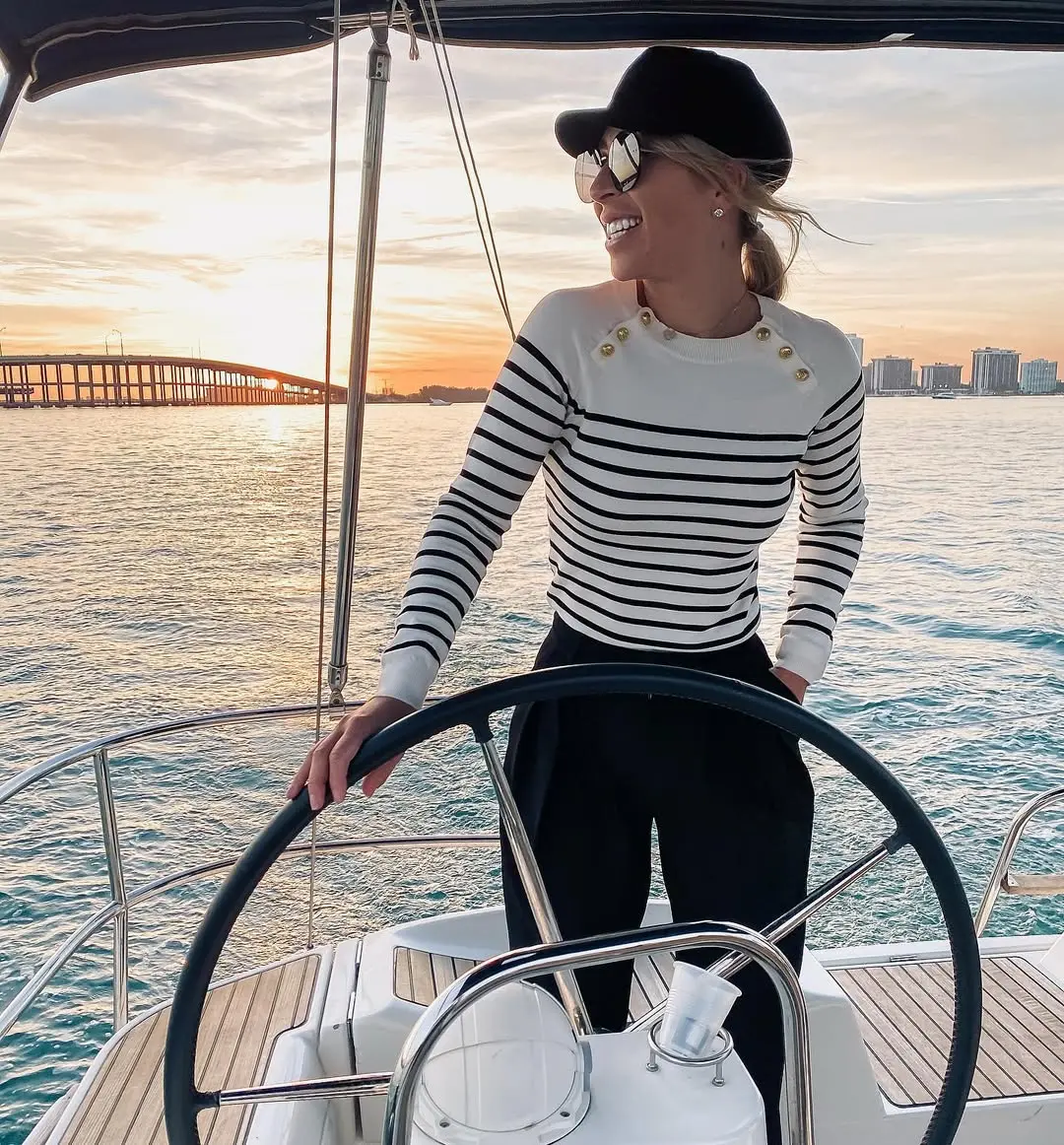 Chic Striped Sweater Perfect for Sailing Adventures