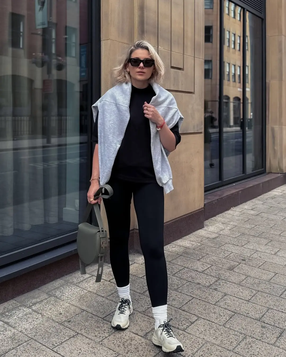 Stylish Casual Look with Black Leggings