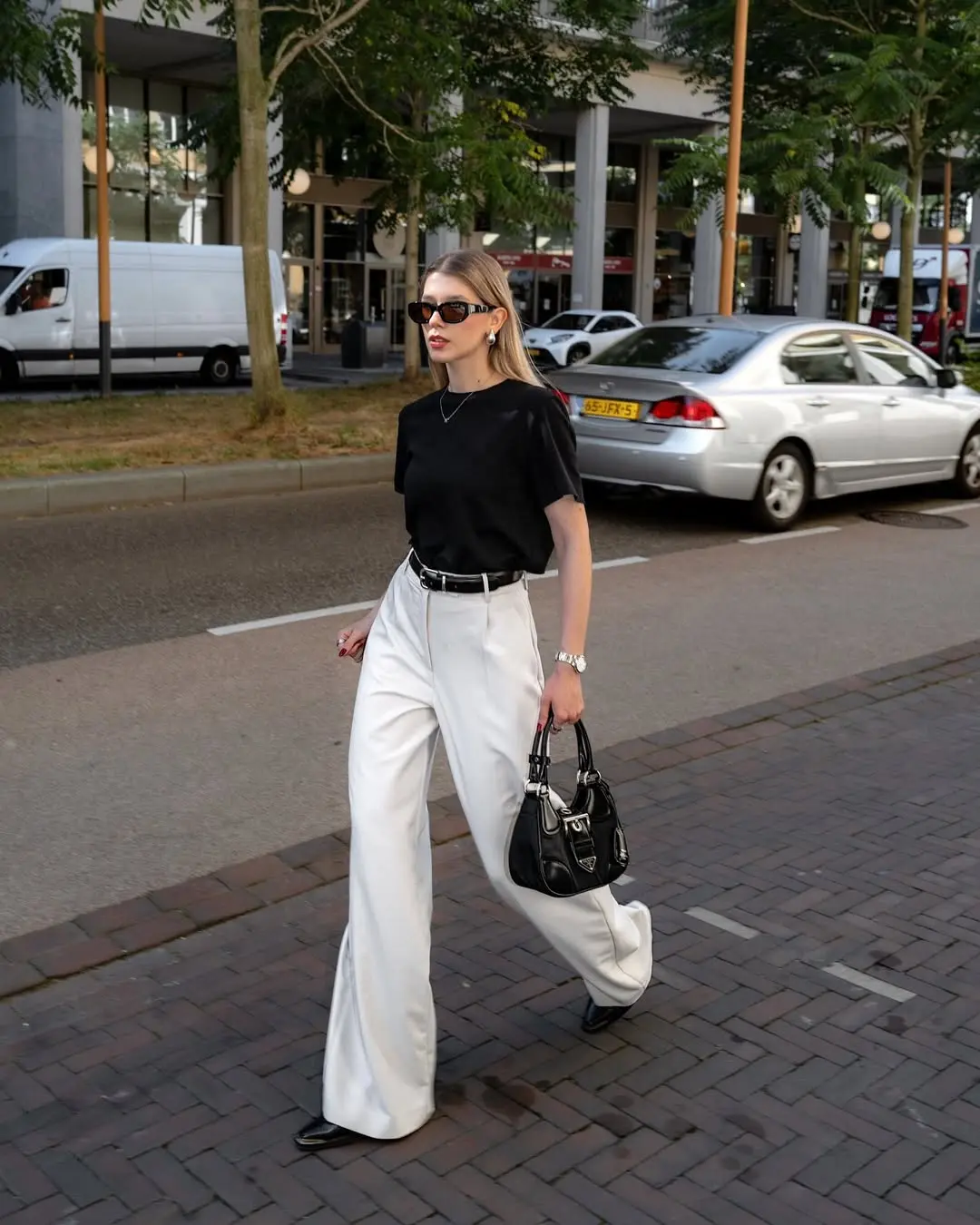 Effortlessly chic black and white ensemble