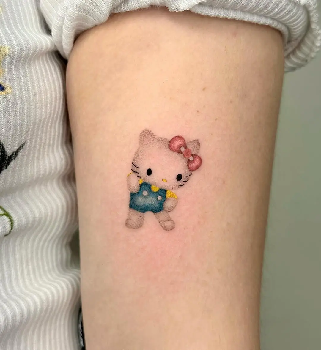 Charming Hello Kitty Tattoo Design for Cat Lovers