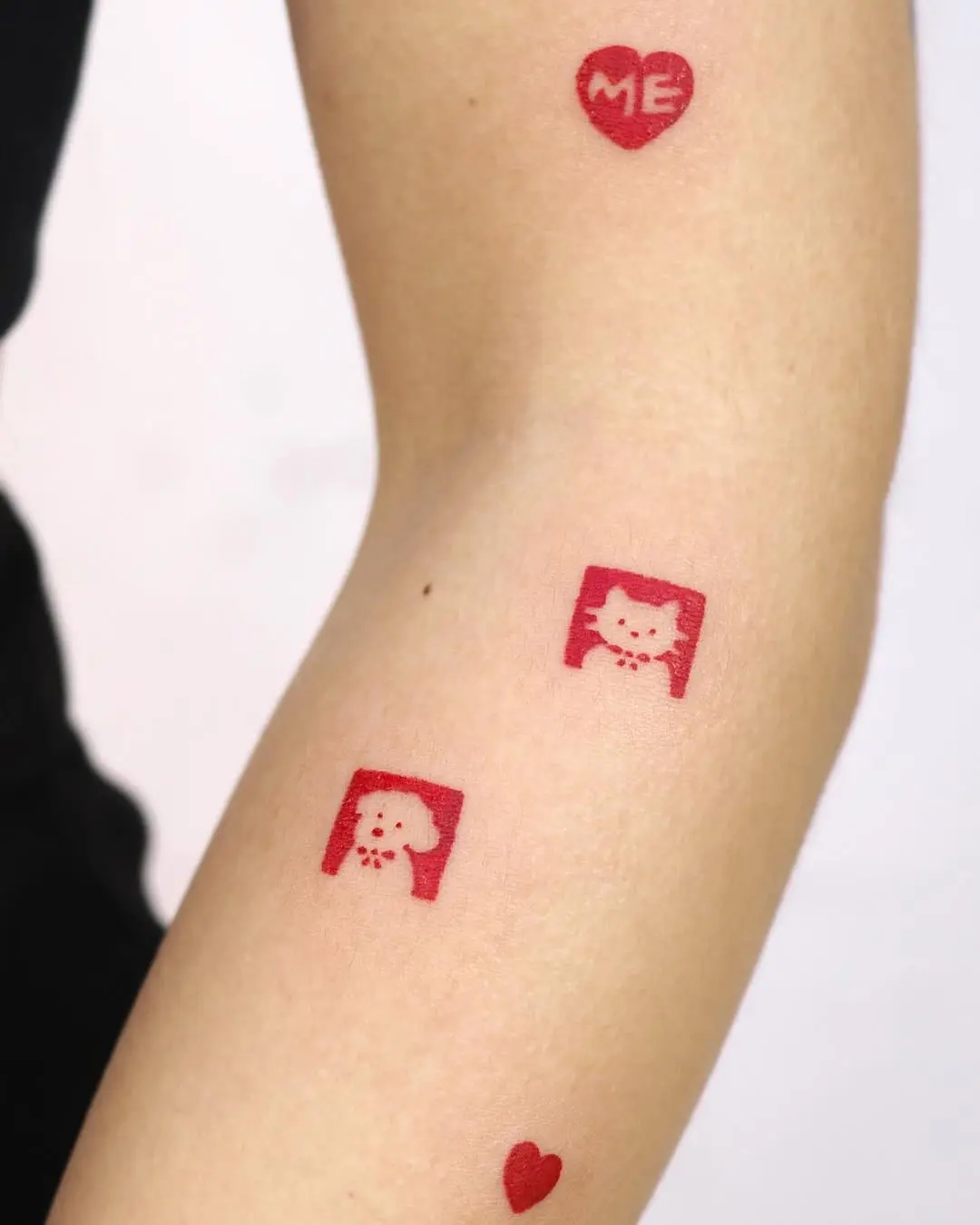 Adorable red tattoos for cat lovers