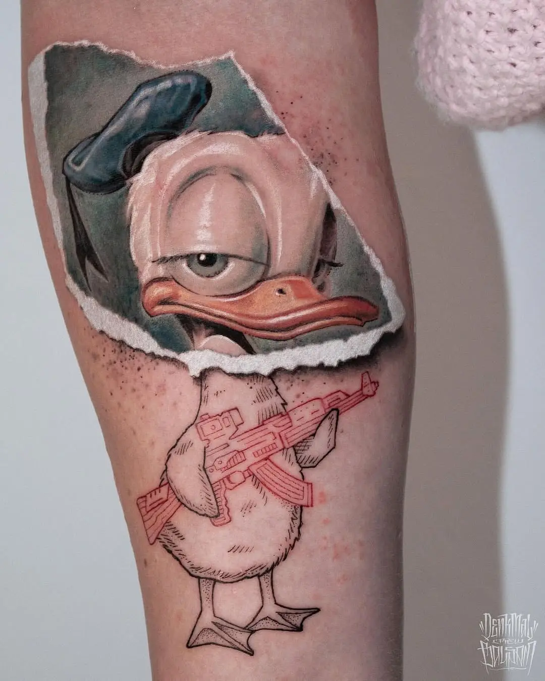 Unique Disney Donald Duck Tattoo with Attitude