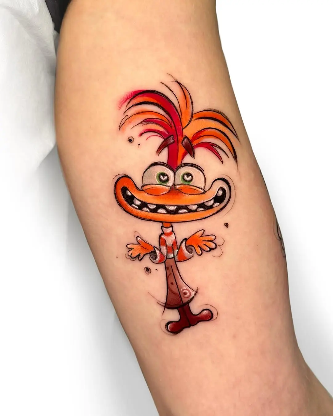 Colorful Disney character tattoo with playful vibes