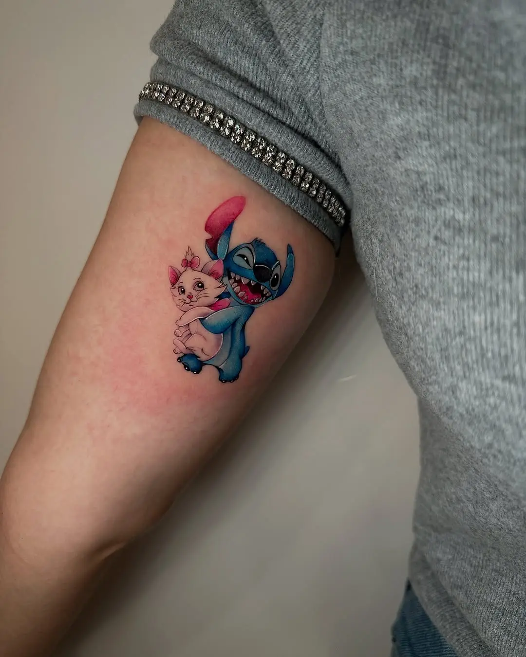 Cute Stitch and Scrump Disney Tattoo Design