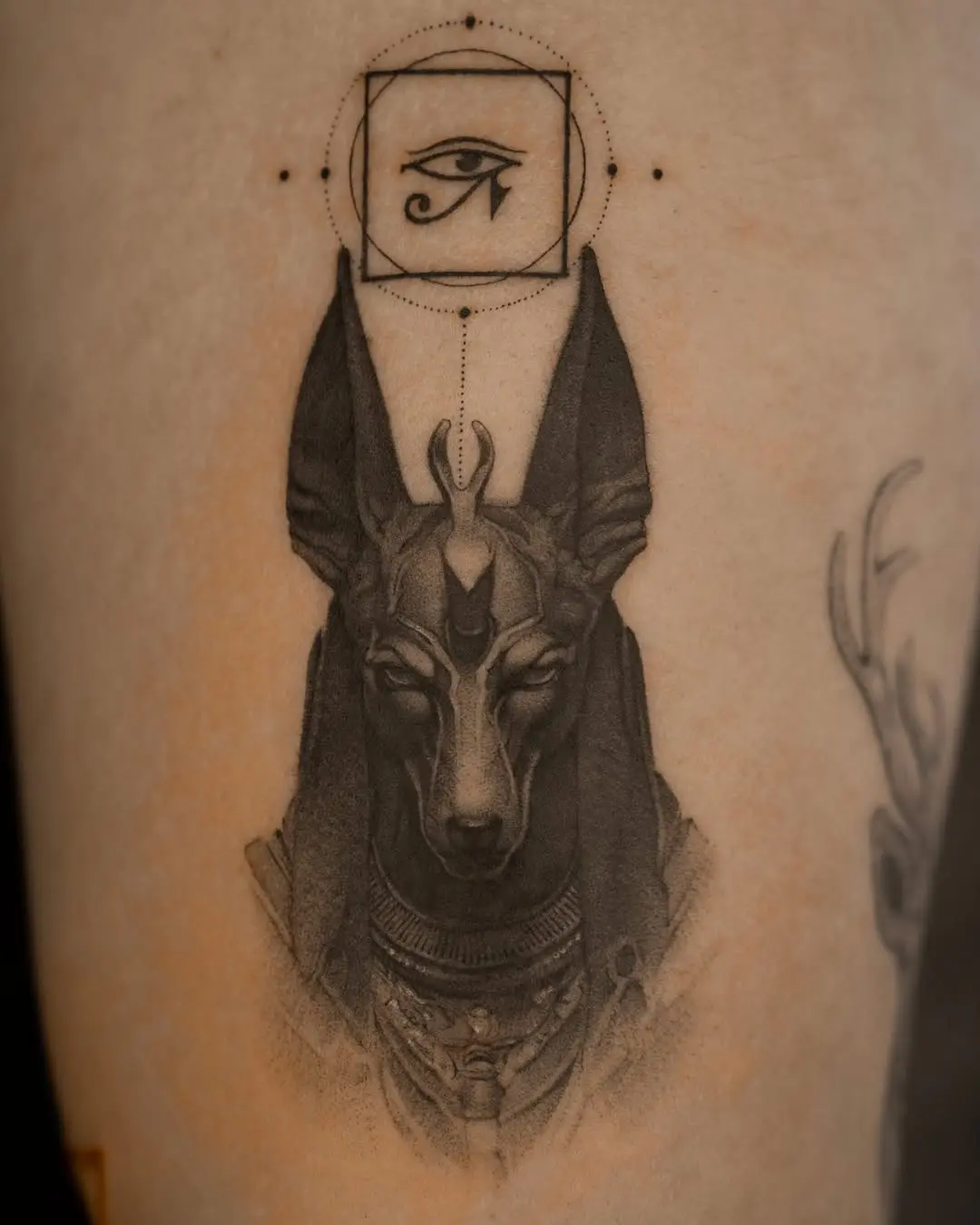 Intricate Anubis Design with Mystical Elements