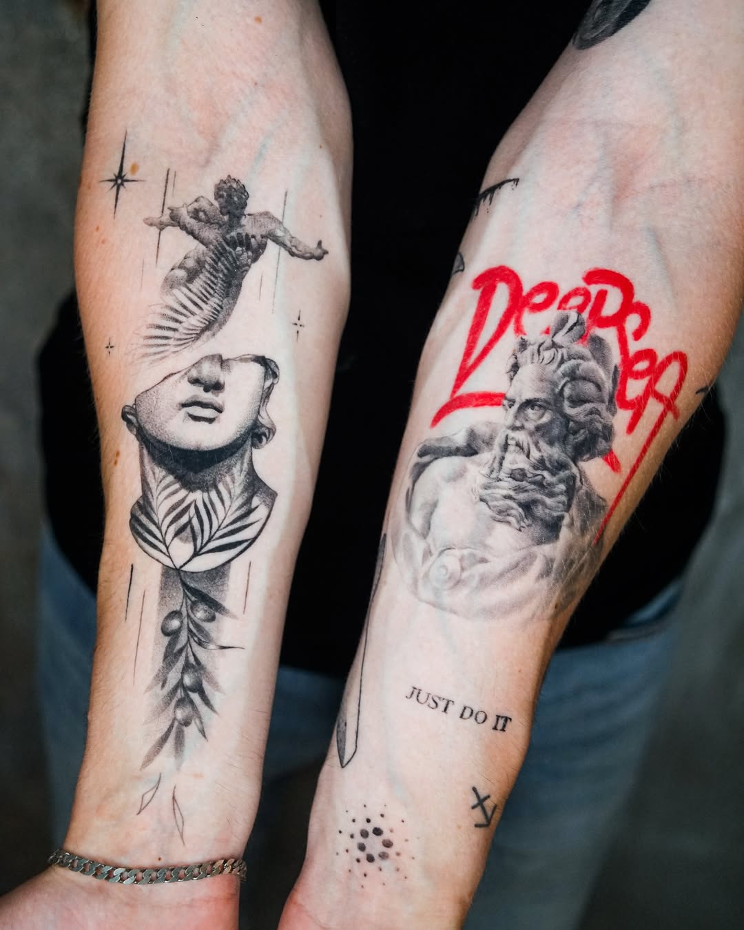 Artistic forearm tattoos with striking details