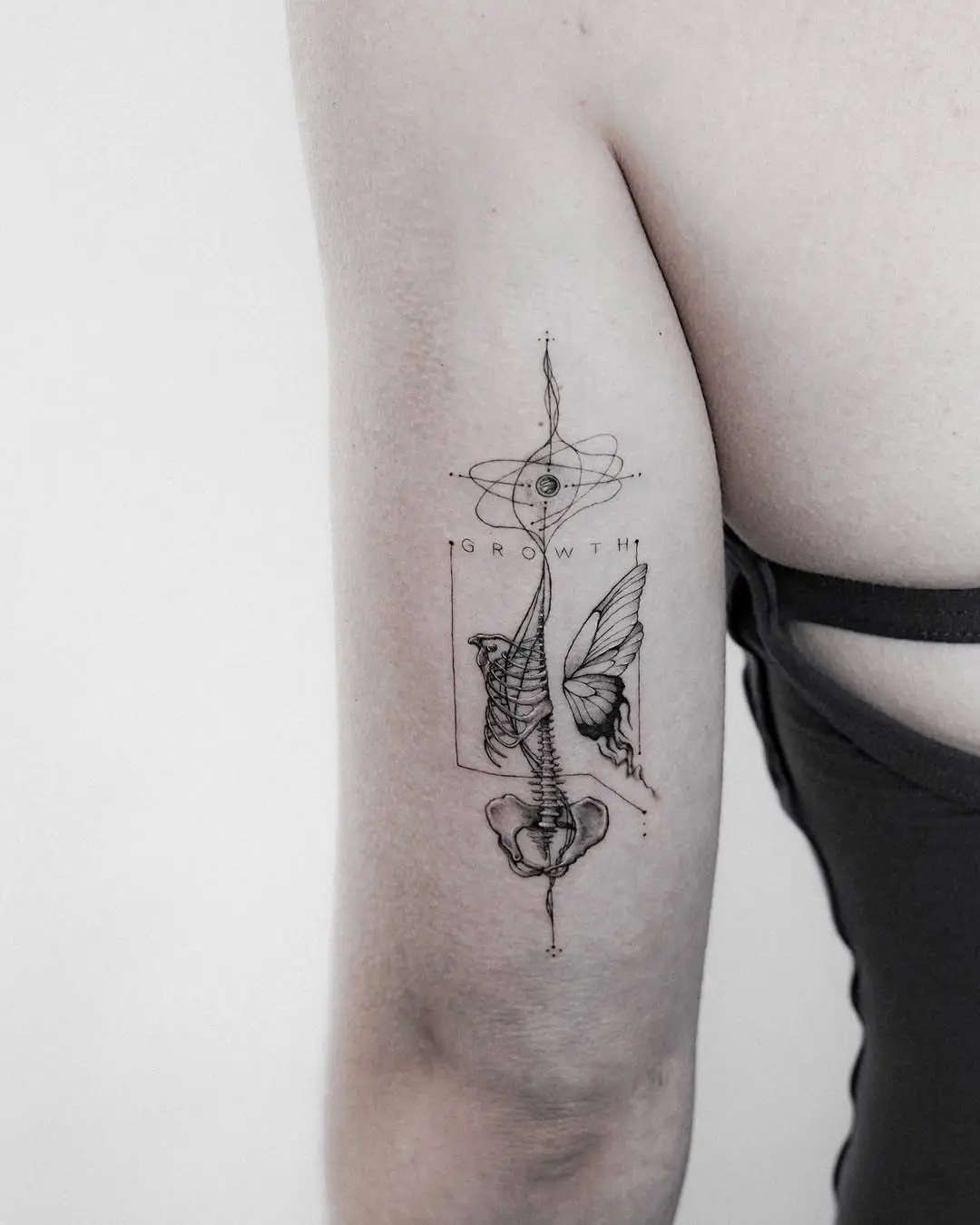 Symbolic Growth Tattoo with Nature Elements
