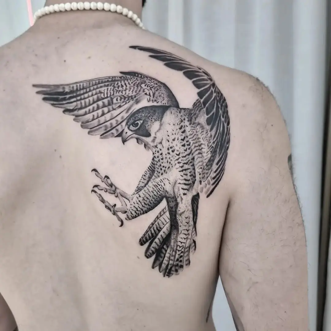 Majestic Hawk Tattoo Symbolizing Freedom and Strength