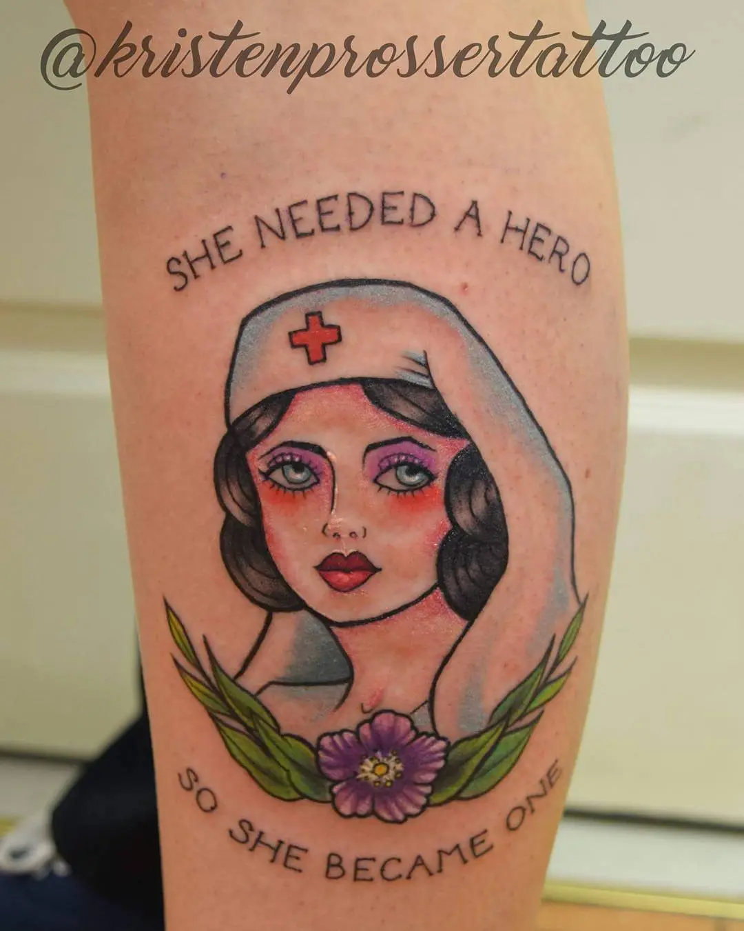 Empowering Nurse Tattoo with Vintage Vibes