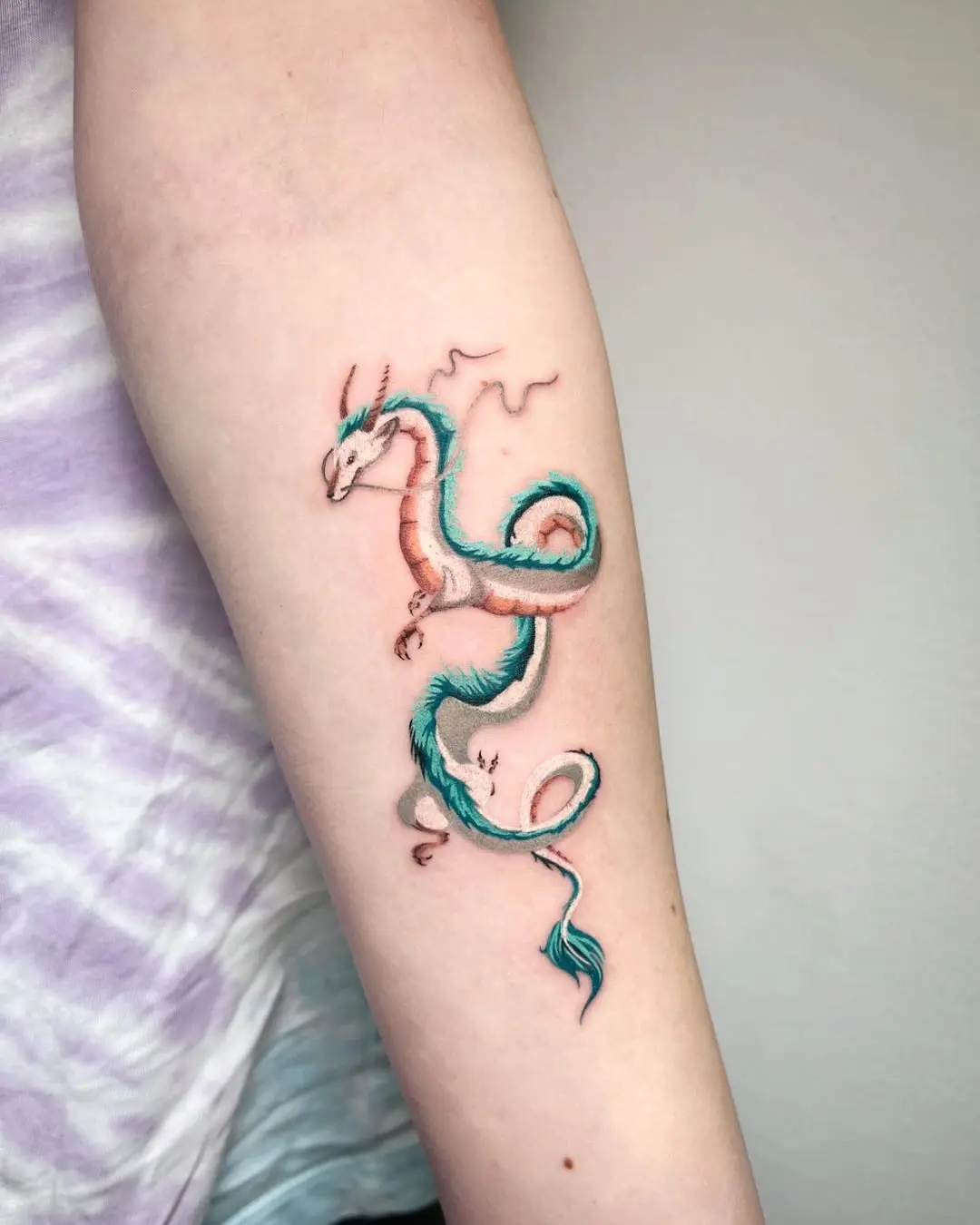 Vibrant Oriental Dragon Inked on Skin
