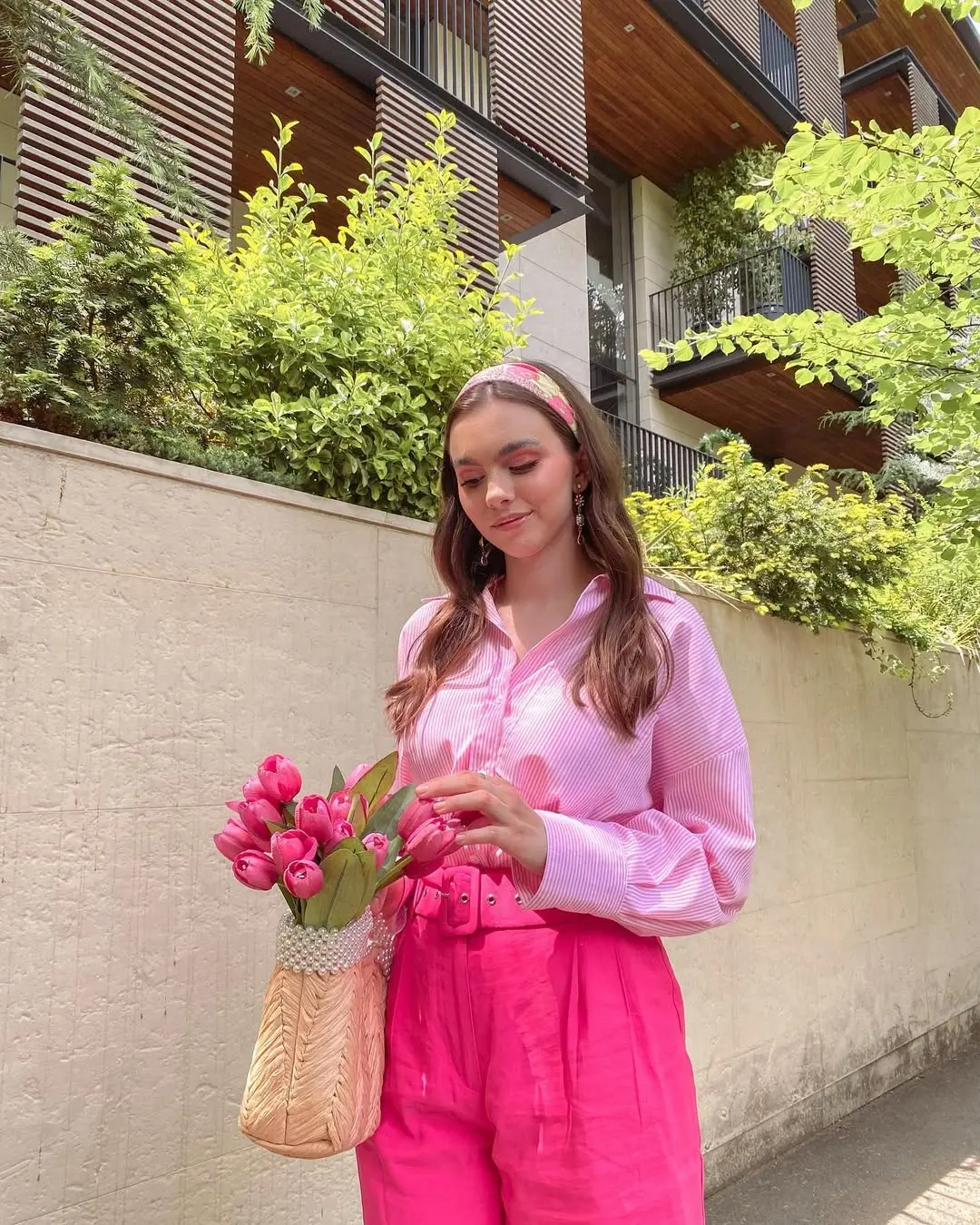 Stylish Pink Pants with Chic Accessories