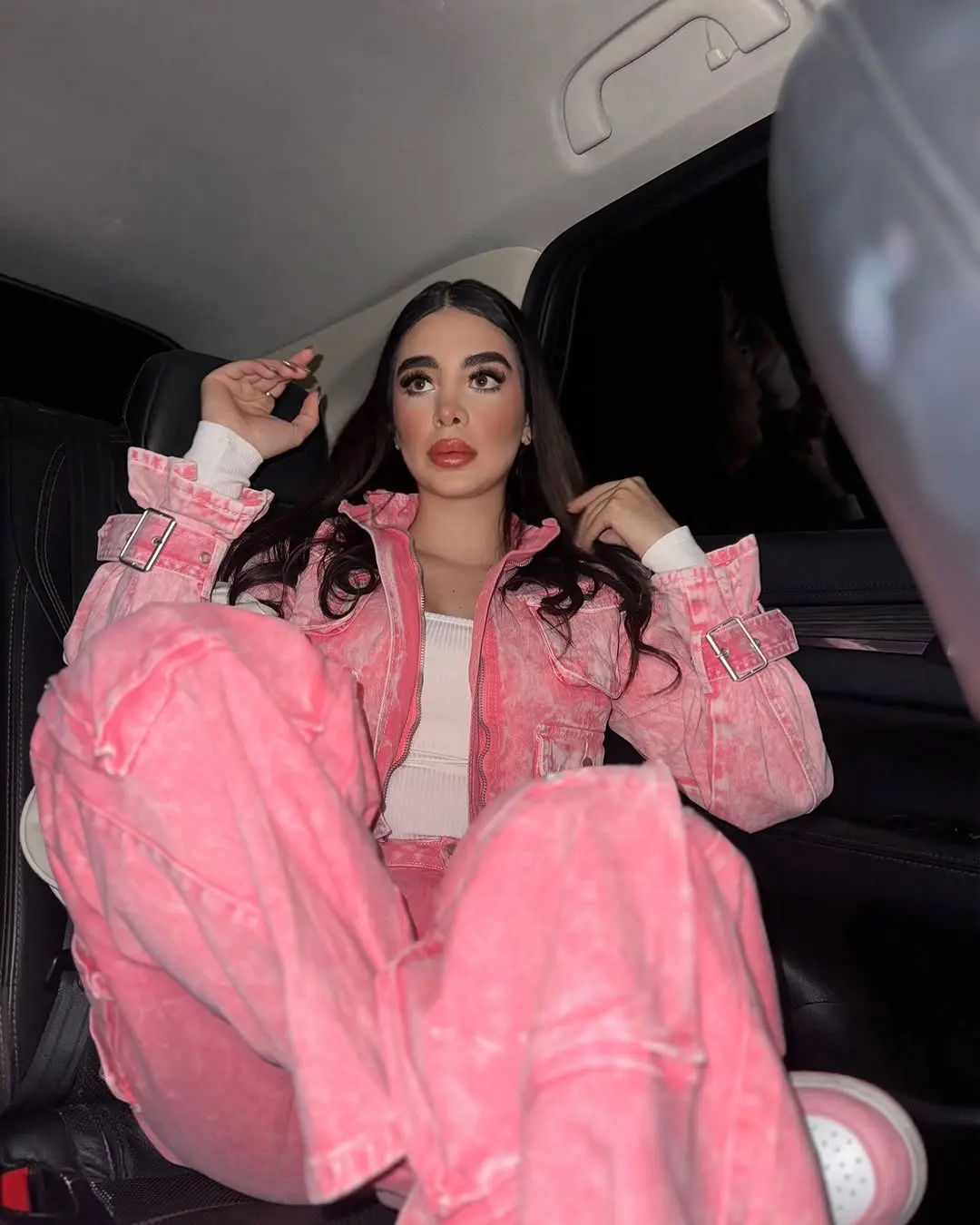 Chic pink ensemble for casual outings