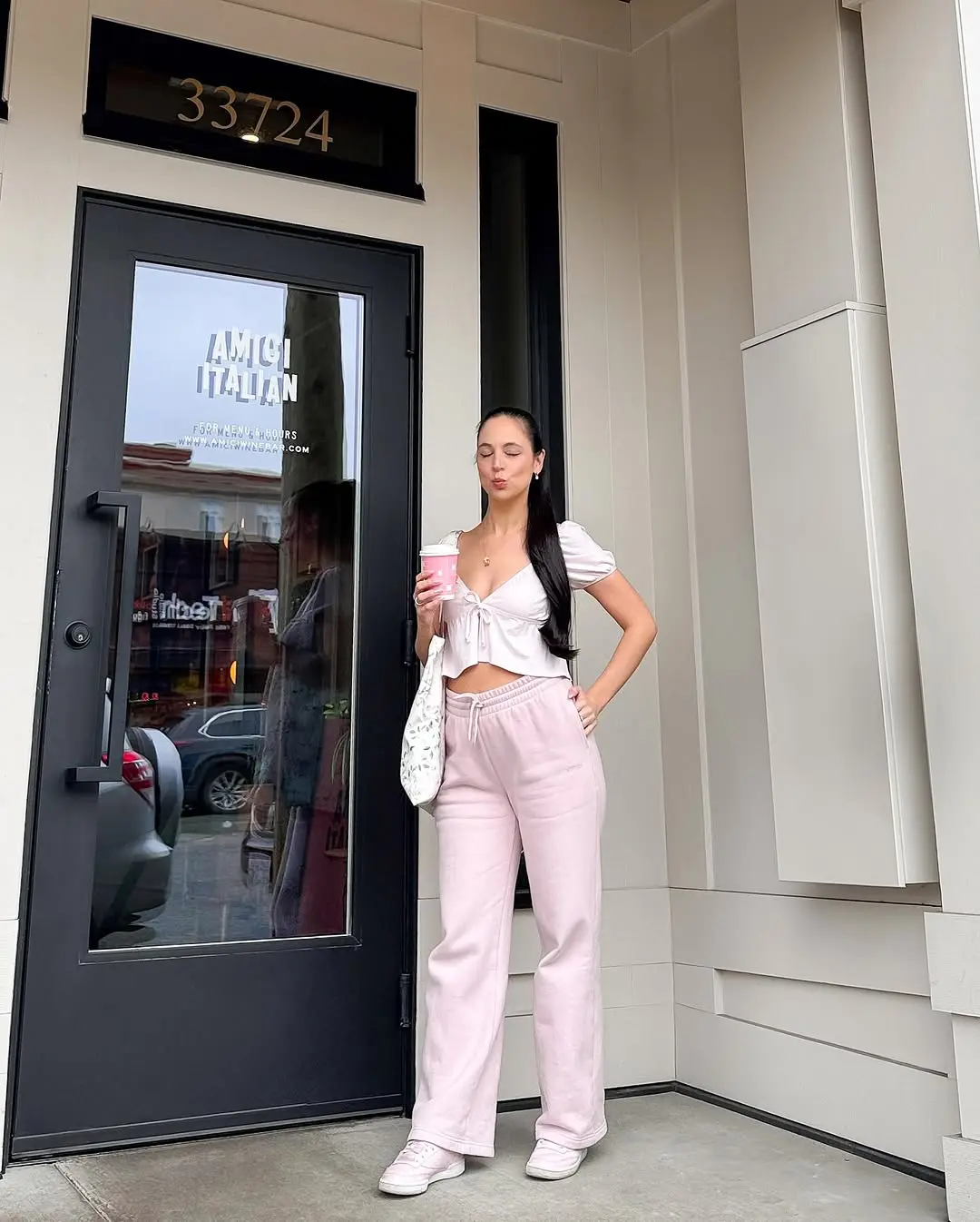 Chic Casual Look with Pink Pants and Top
