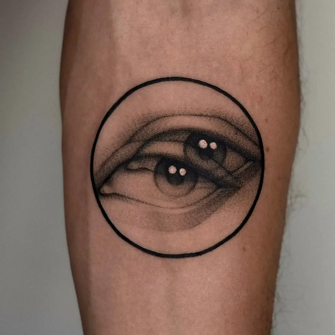 Stunning black and gray eye tattoo design