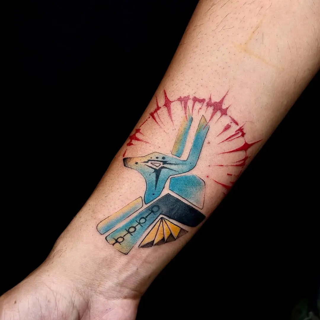 Vibrant Egyptian tattoo showcasing ancient symbolism