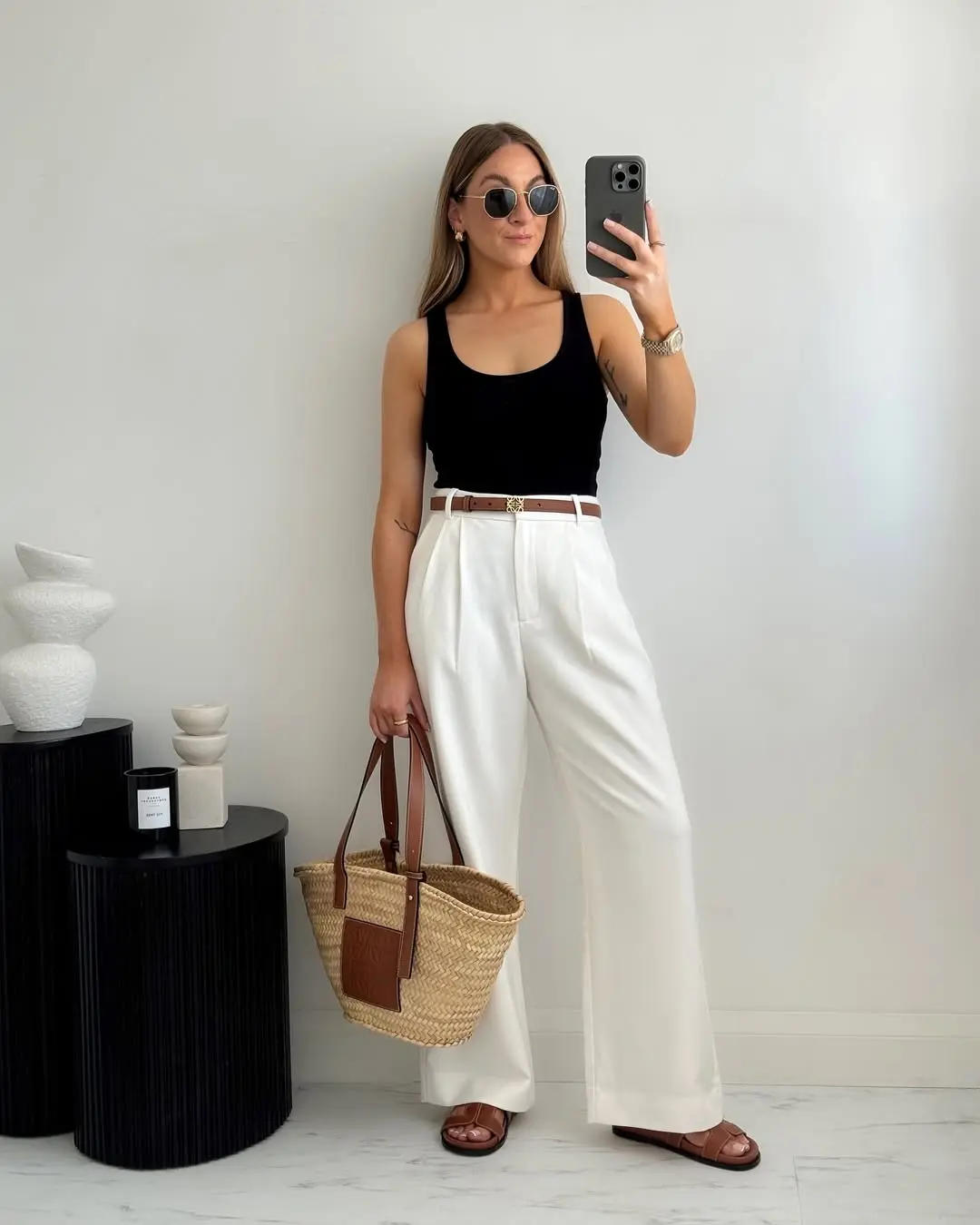 Chic Black and White Summer Outfit Inspiration