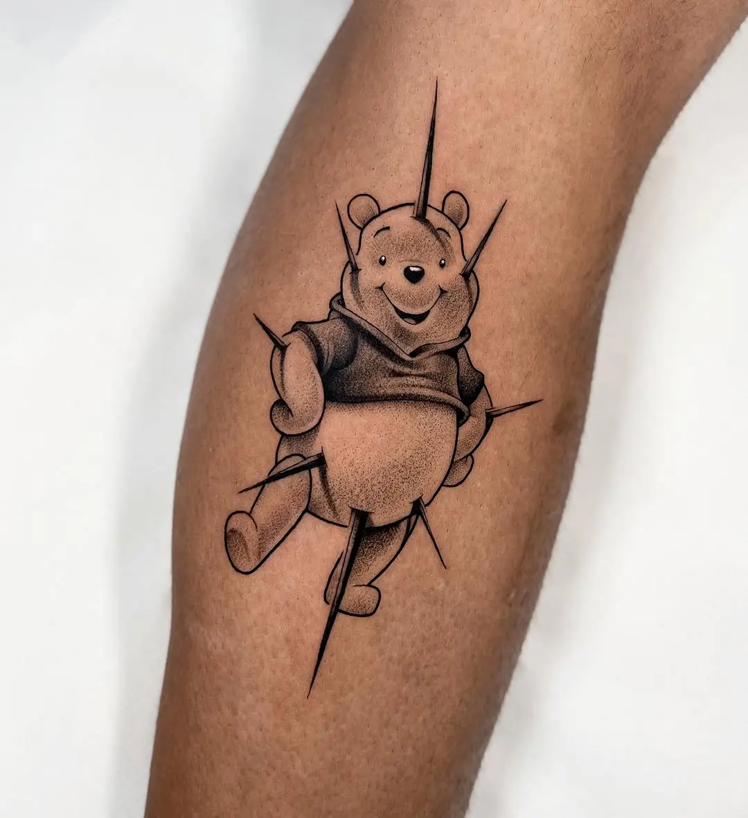Charming Winnie the Pooh Tattoo with Sharp Details