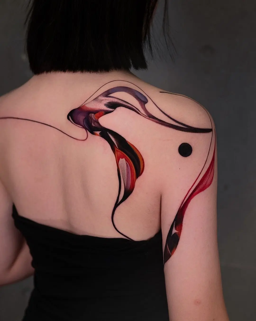 Colorful Abstract Tattoo Enhancing Body Art