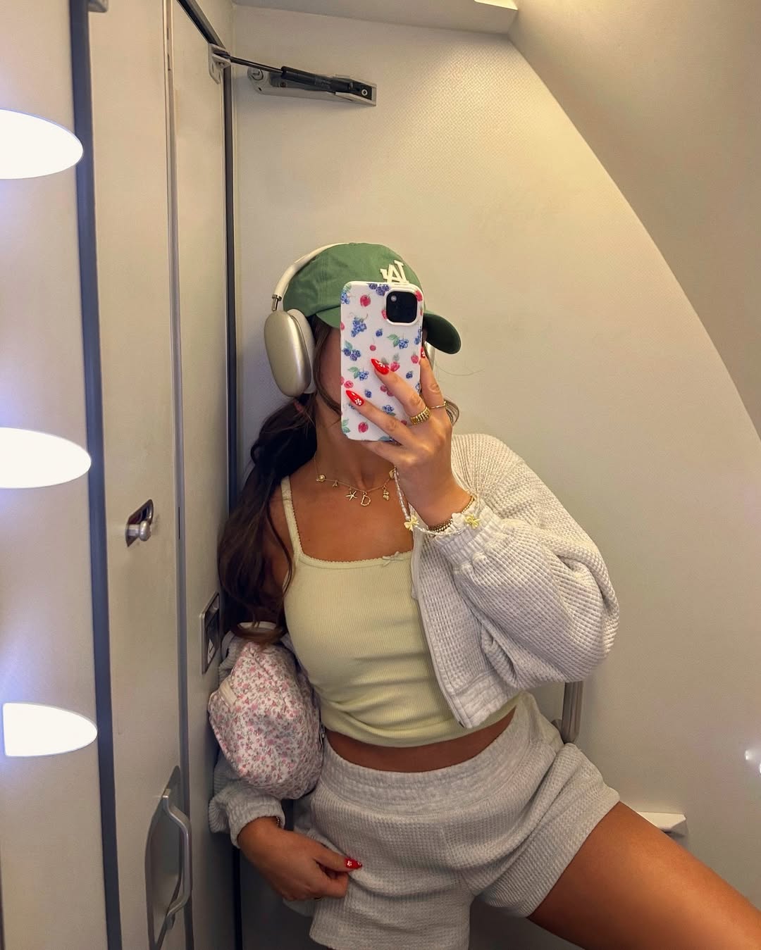 Chic and comfy travel ensemble for long flights