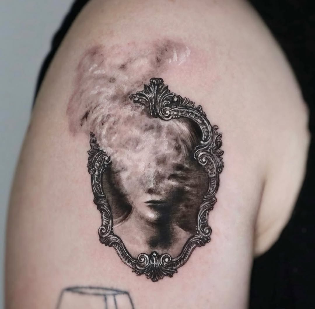 Ethereal Reflection Tattoo on Arm