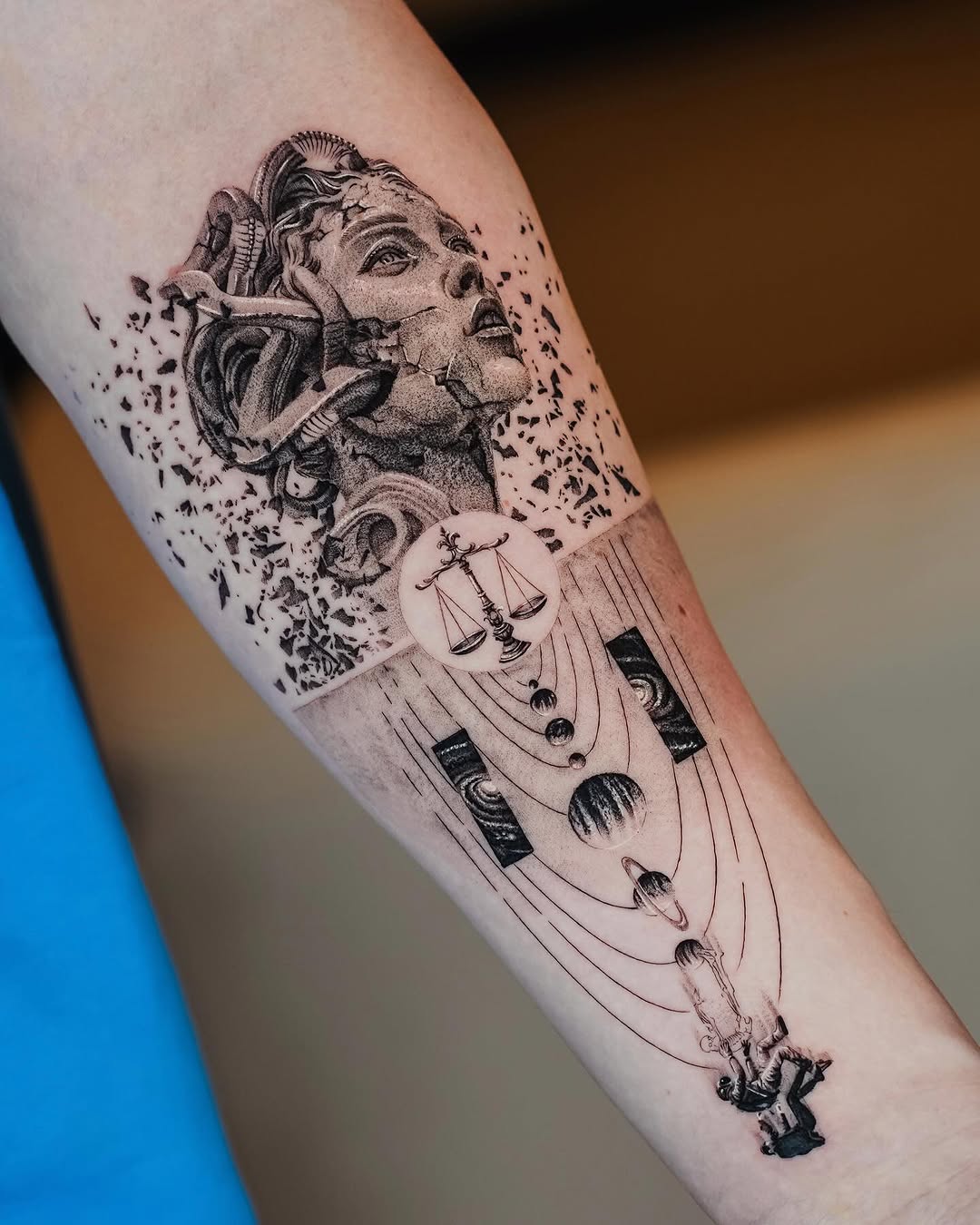 Stunning ink depicting balance and cosmic beauty