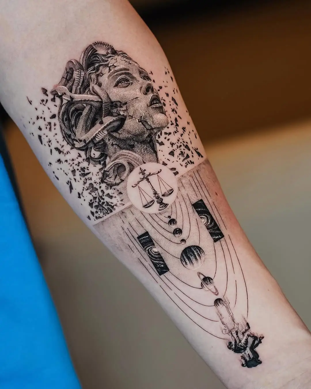 Stunning ink depicting balance and cosmic beauty